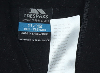 Trespass Boys Black 1/2 Zip Fleece Sweatshirt 11 Years