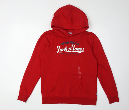 Jack & Jones Boys Red Hoodie Pullover - Size 14 Yrs