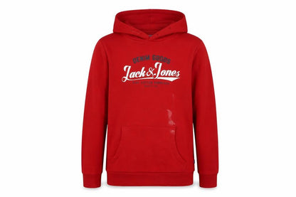 Front view of Jack & Jones boys’ red hoodie pullover -, size 14, yrs