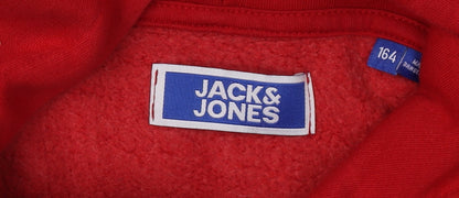 Jack & Jones Boys Red Hoodie Pullover - Size 14 Yrs
