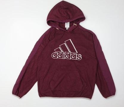 Adidas Unisex Red Pullover Hoodie Size 8