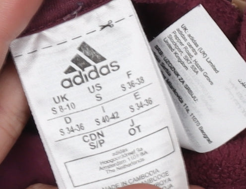 Adidas Unisex Red Pullover Hoodie Size 8