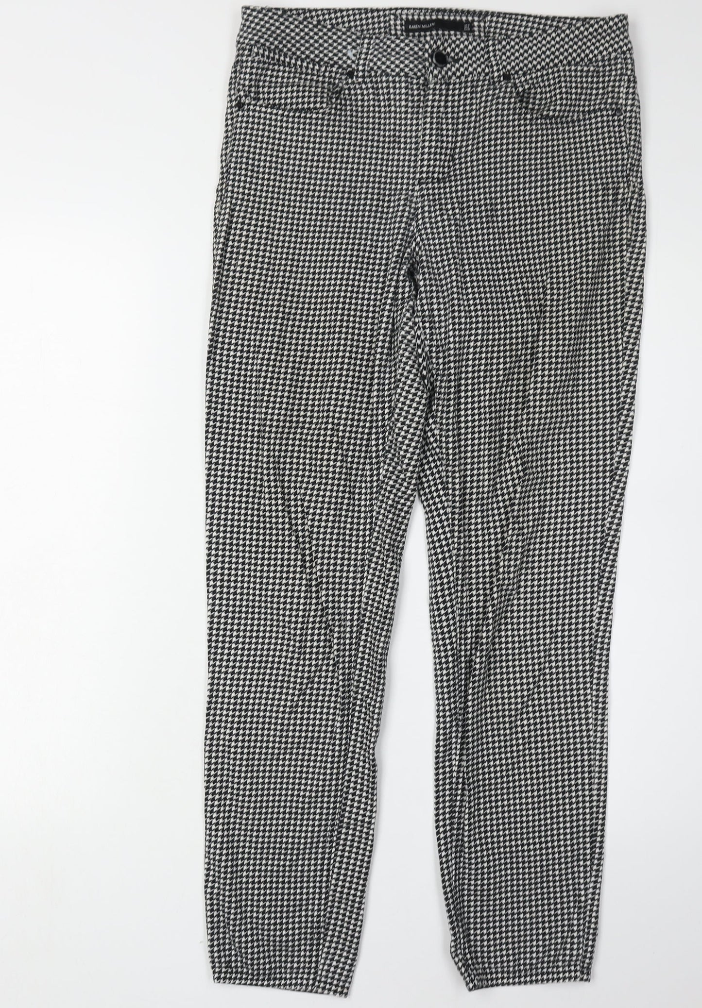 Karen Millen Women's Black Geometric Trousers UK 10