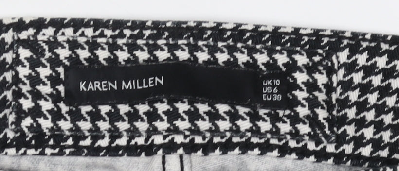 Karen Millen Women's Black Geometric Trousers UK 10