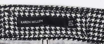Karen Millen Women's Black Geometric Trousers UK 10