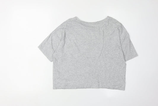 Puma Women's Grey Cotton T-Shirt, XS, Casual Comfort