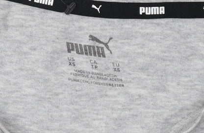 Puma Women's Grey Cotton T-Shirt, XS, Casual Comfort