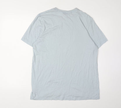 Adidas Men's Blue T-Shirt Size L with Logo