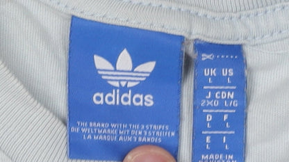 Adidas Men's Blue T-Shirt Size L with Logo