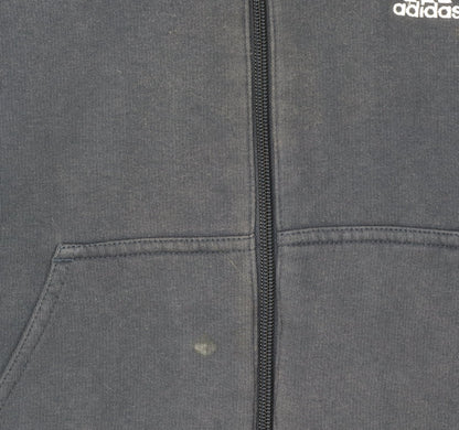 Adidas Blue Unisex Hoodie, Zip, Size 12, Casual Sportswear