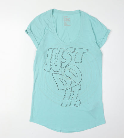 Womens UK Size S Nike Blue Basic T-Shirt