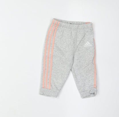 Adidas Unisex Baby Jogger Trousers Grey 3-6 Months