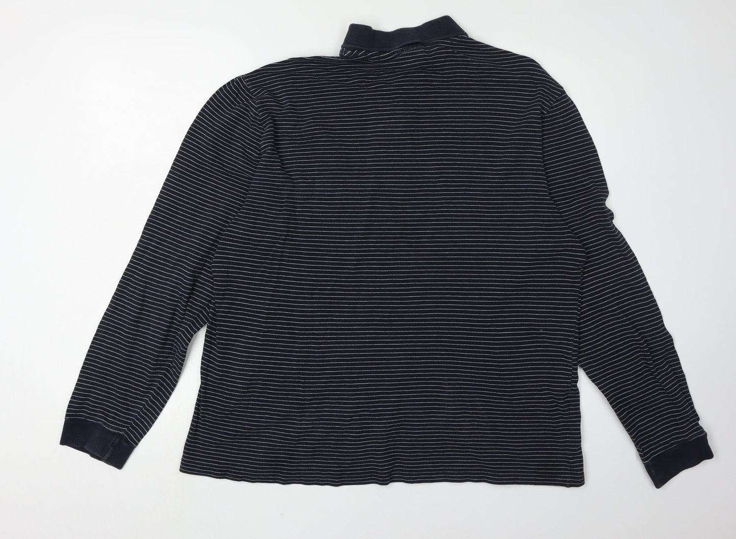 Lacoste Men's Blue Striped Long-Sleeve Polo Shirt