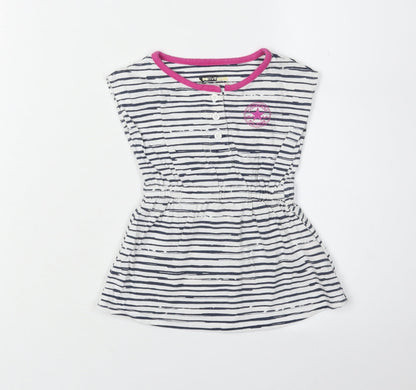 Converse Girls White Striped T-Shirt Dress 18 Months