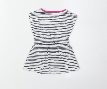 Converse Girls White Striped T-Shirt Dress 18 Months