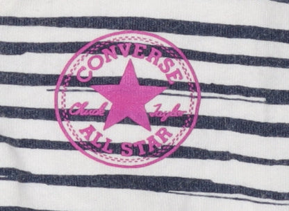 Converse Girls White Striped T-Shirt Dress 18 Months