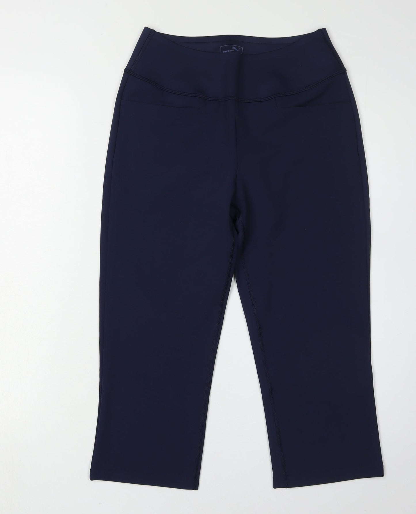Puma Women's Blue Cropped Gym Trousers Size 8