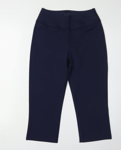 Puma Women's Blue Cropped Gym Trousers Size 8