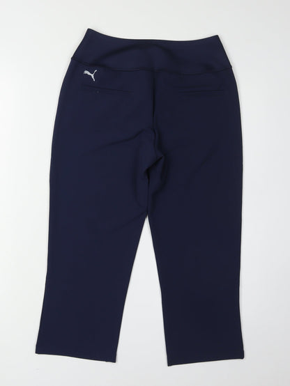 Puma Women's Blue Cropped Gym Trousers Size 8