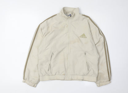 Adidas Men's Beige Basic Jacket Medium Zip Sports