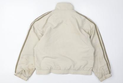 Adidas Men's Beige Basic Jacket Medium Zip Sports