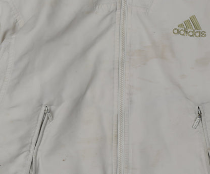Adidas Men's Beige Basic Jacket Medium Zip Sports