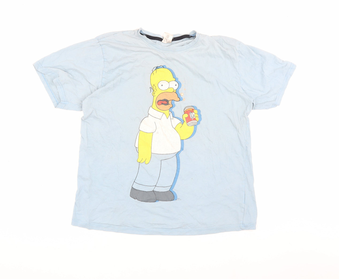 The Simpsons Homer Blue Men's Large Cotton T-Shirt