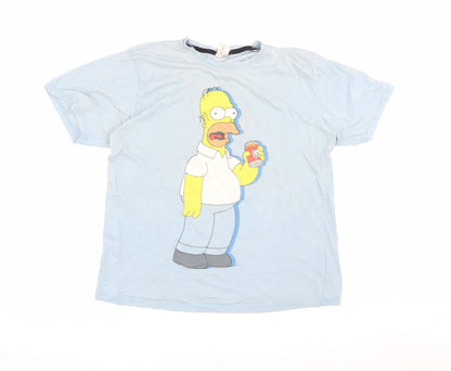 The Simpsons Homer Blue Men's Large Cotton T-Shirt