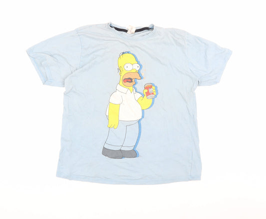 The Simpsons Homer Blue Men's Large Cotton T-Shirt
