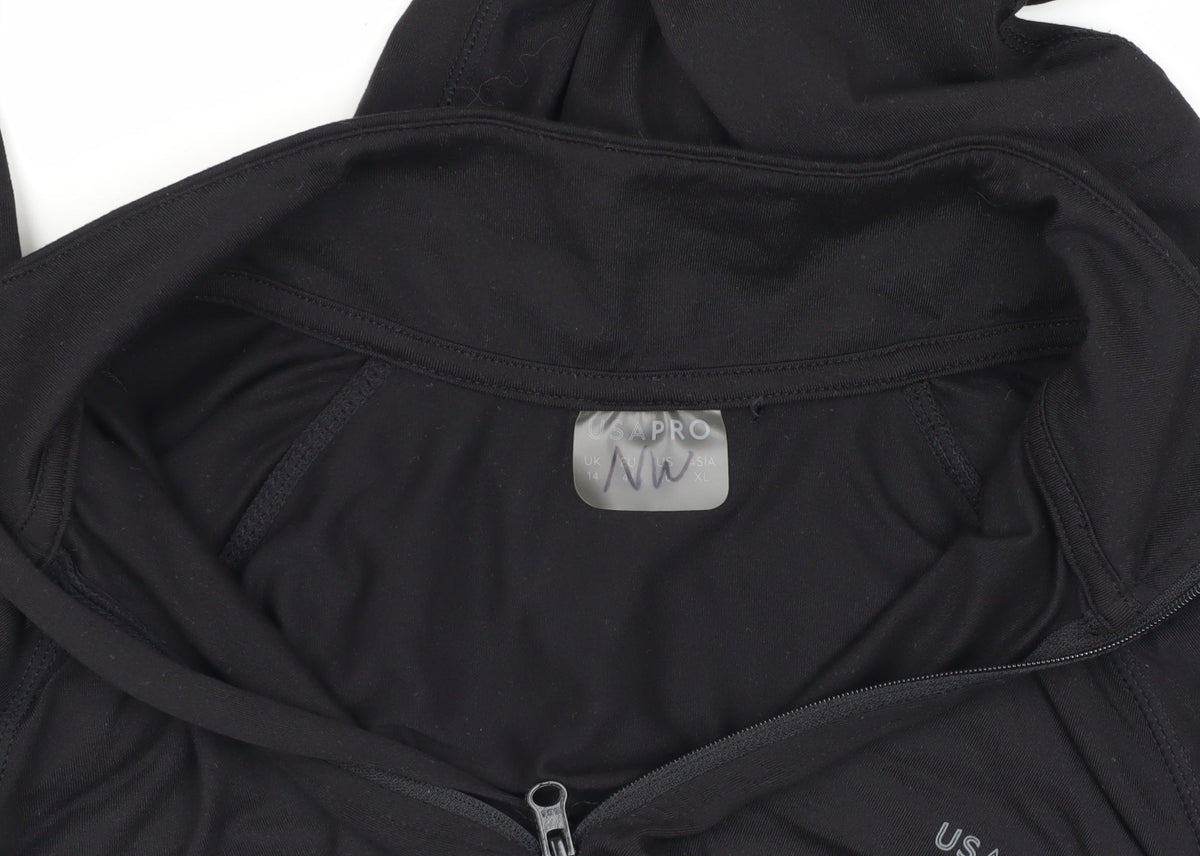 Womens UK Size 14 USA Pro Black Gym & Training Running & Jogging Jacket