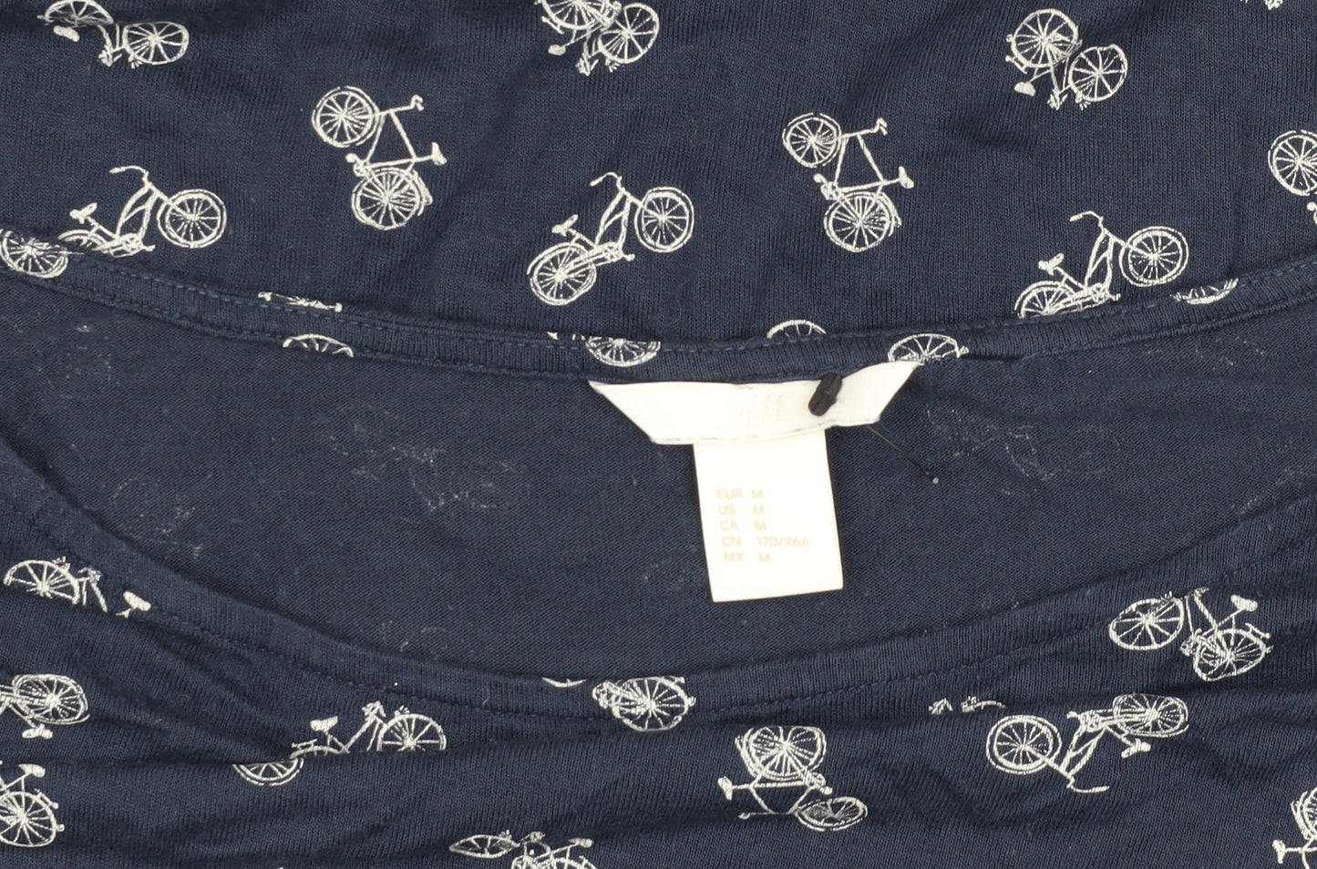 Womens UK Size M H&M Blue Basic T-Shirt