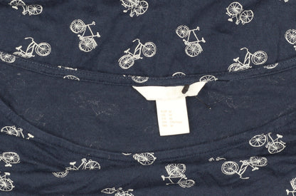 Womens UK Size M H&M Blue Basic T-Shirt