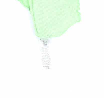 Womens UK Size 8 COLLUSION Green Camisole Tank