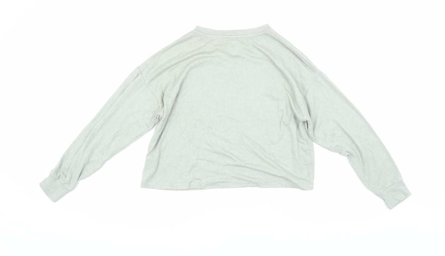 Primark Women's Grey Mickey Mouse Cropped T-Shirt L