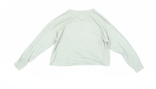 Primark Women's Grey Mickey Mouse Cropped T-Shirt L