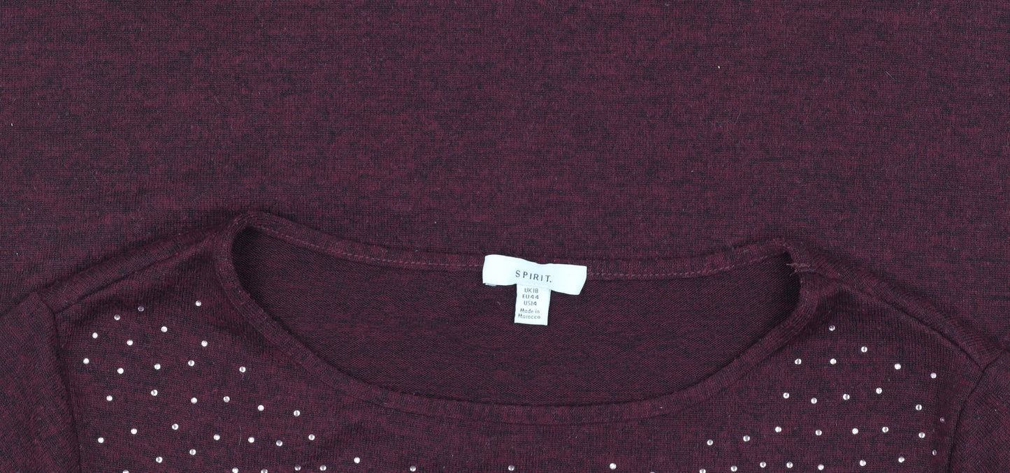 Womens UK Size 18 Spirit Red Pullover Jumper