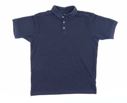 Kirkland Men's Blue Polo Shirt M Short Sleeve Cotton Blend