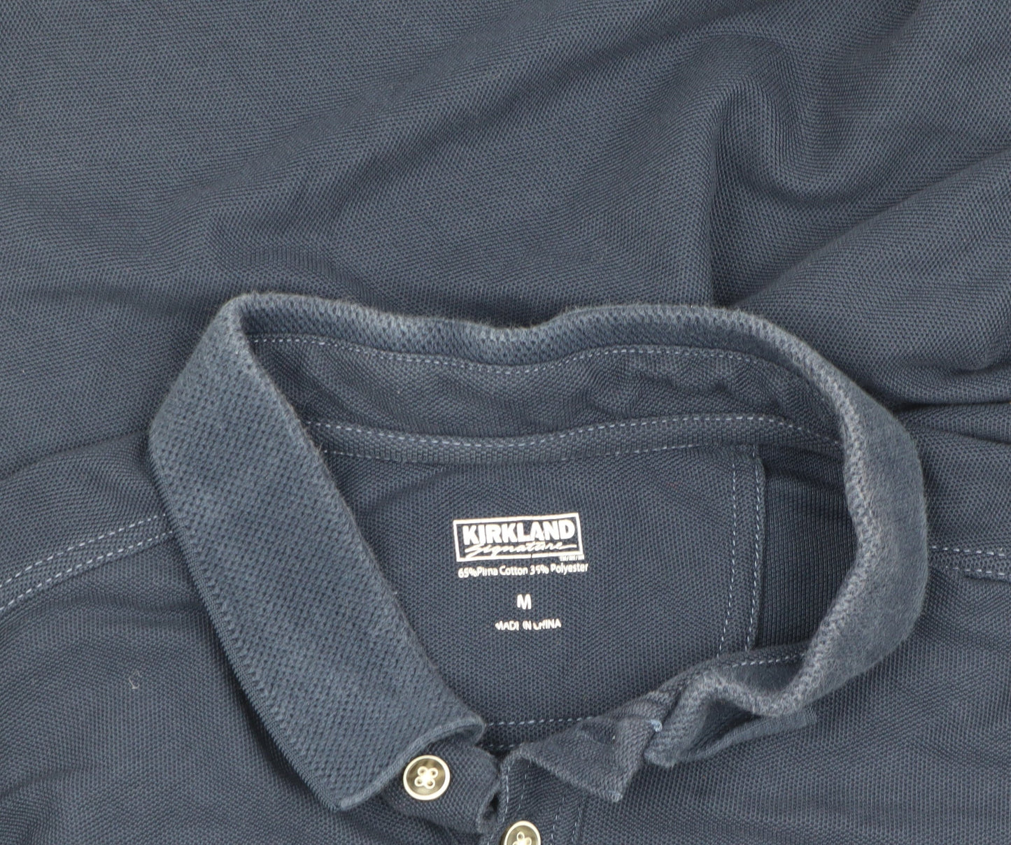 Kirkland Men's Blue Polo Shirt M Short Sleeve Cotton Blend