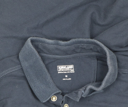 Kirkland Men's Blue Polo Shirt M Short Sleeve Cotton Blend