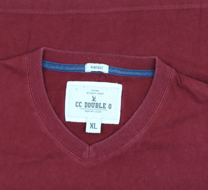 CC Double O Men's Red XL V-Neck T-Shirt