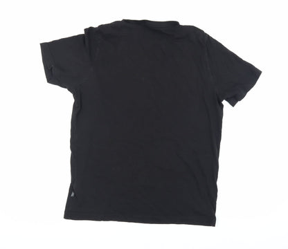 Puma Men's Black Sports T-Shirt, Medium, Crew Neck