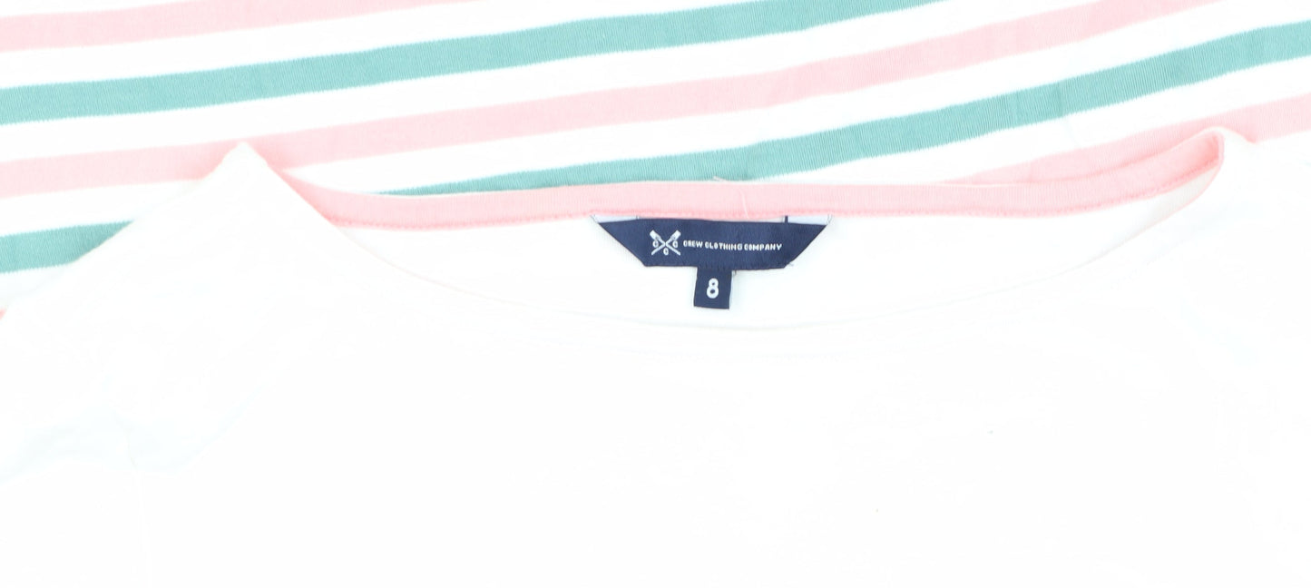 Womens UK Size 8 Crew Clothing Company Multicoloured Basic T-Shirt
