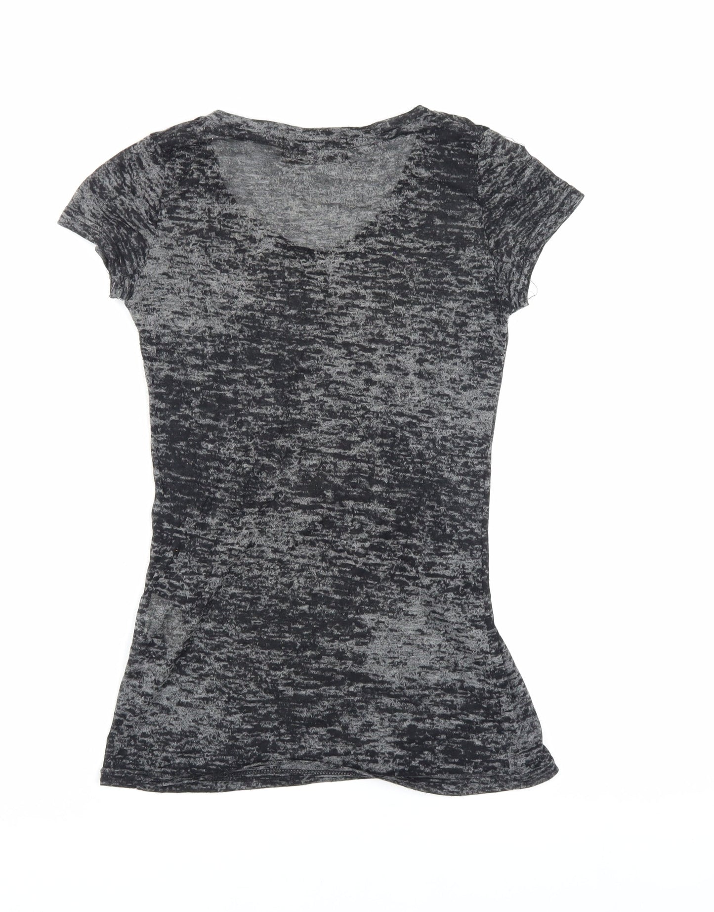 Fridays Project Women Black V-Neck Slim T-Shirt Size S