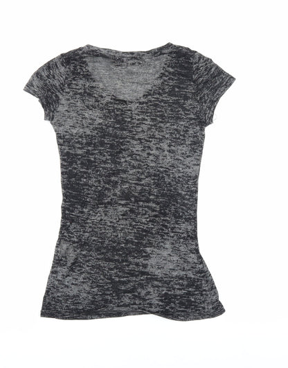 Fridays Project Women Black V-Neck Slim T-Shirt Size S
