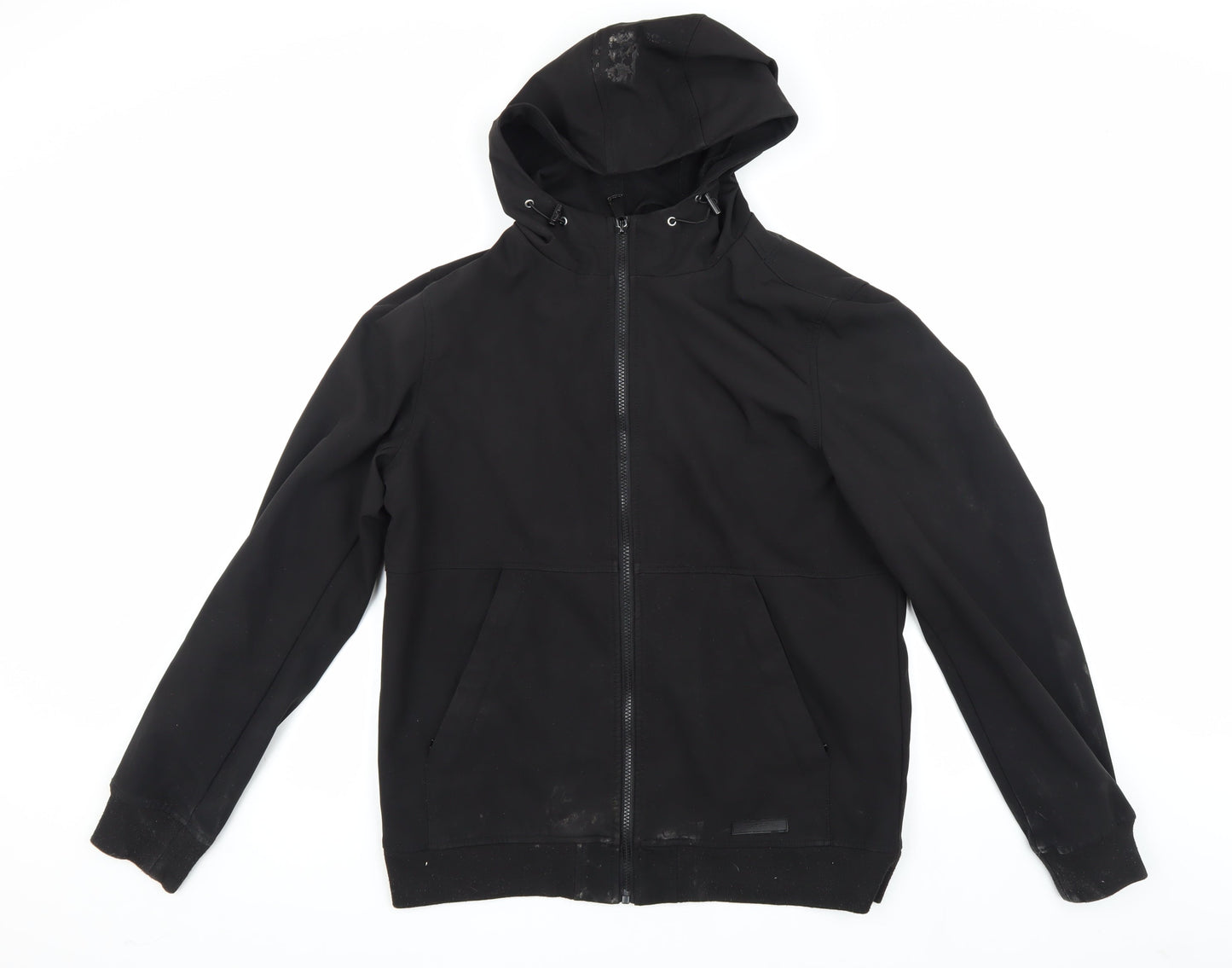 Mens UK Size M Fabric Black Basic Jacket