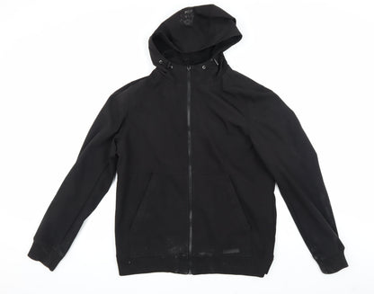 Mens UK Size M Fabric Black Basic Jacket