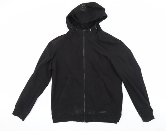 Mens UK Size M Fabric Black Basic Jacket