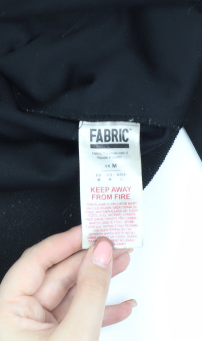 Mens UK Size M Fabric Black Basic Jacket