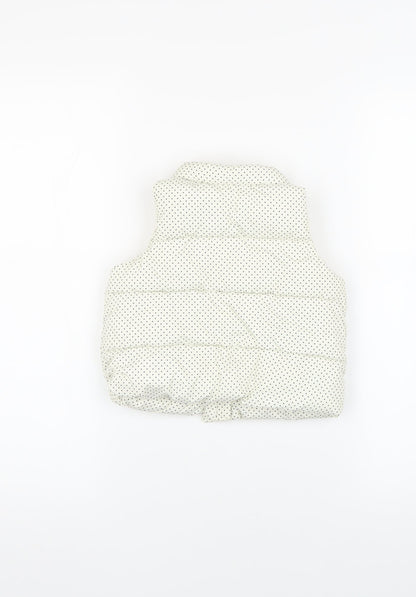 Gap Unisex Baby Puffer Jacket 12-18 Months White Polka Dot