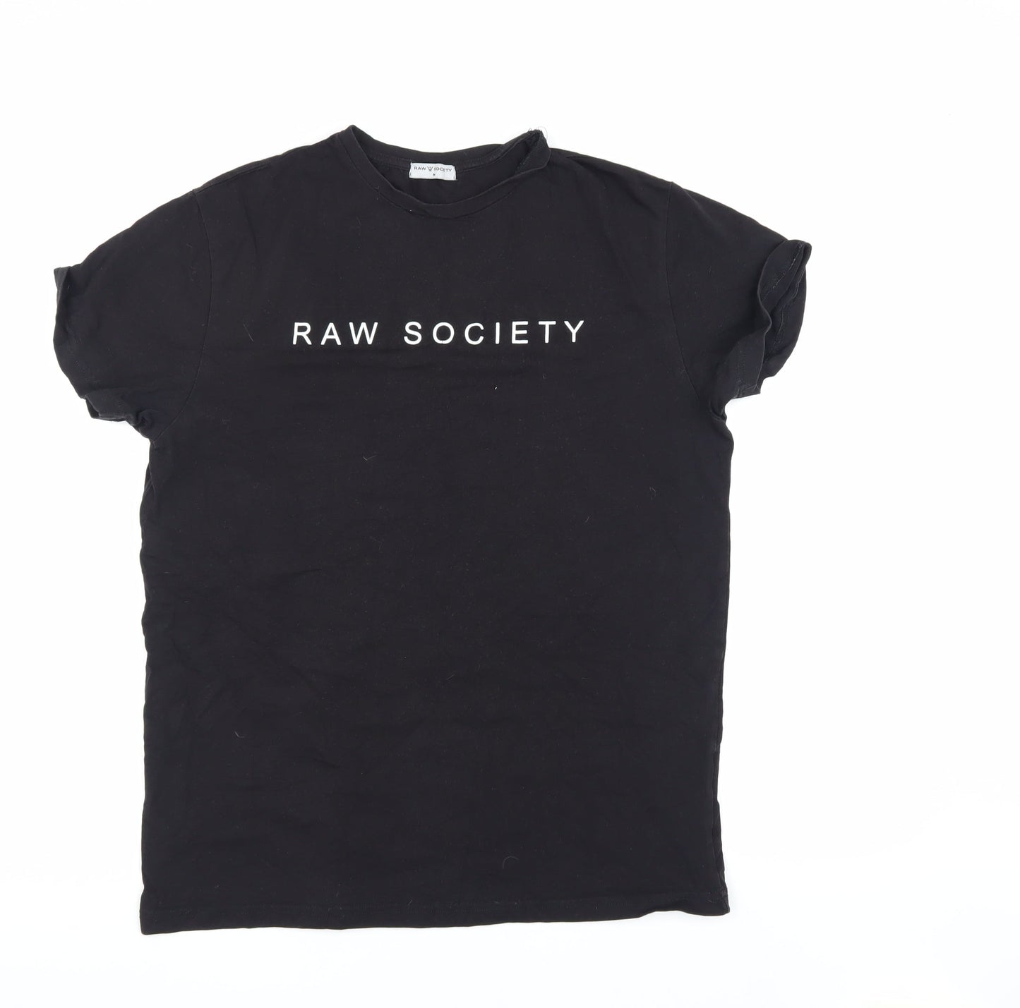 Raw Society Men's Black M T-Shirt Logo Design